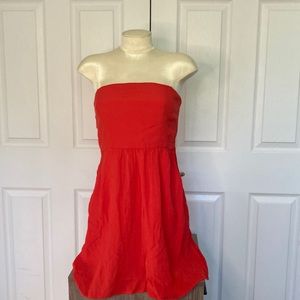 Coral Strapless dress